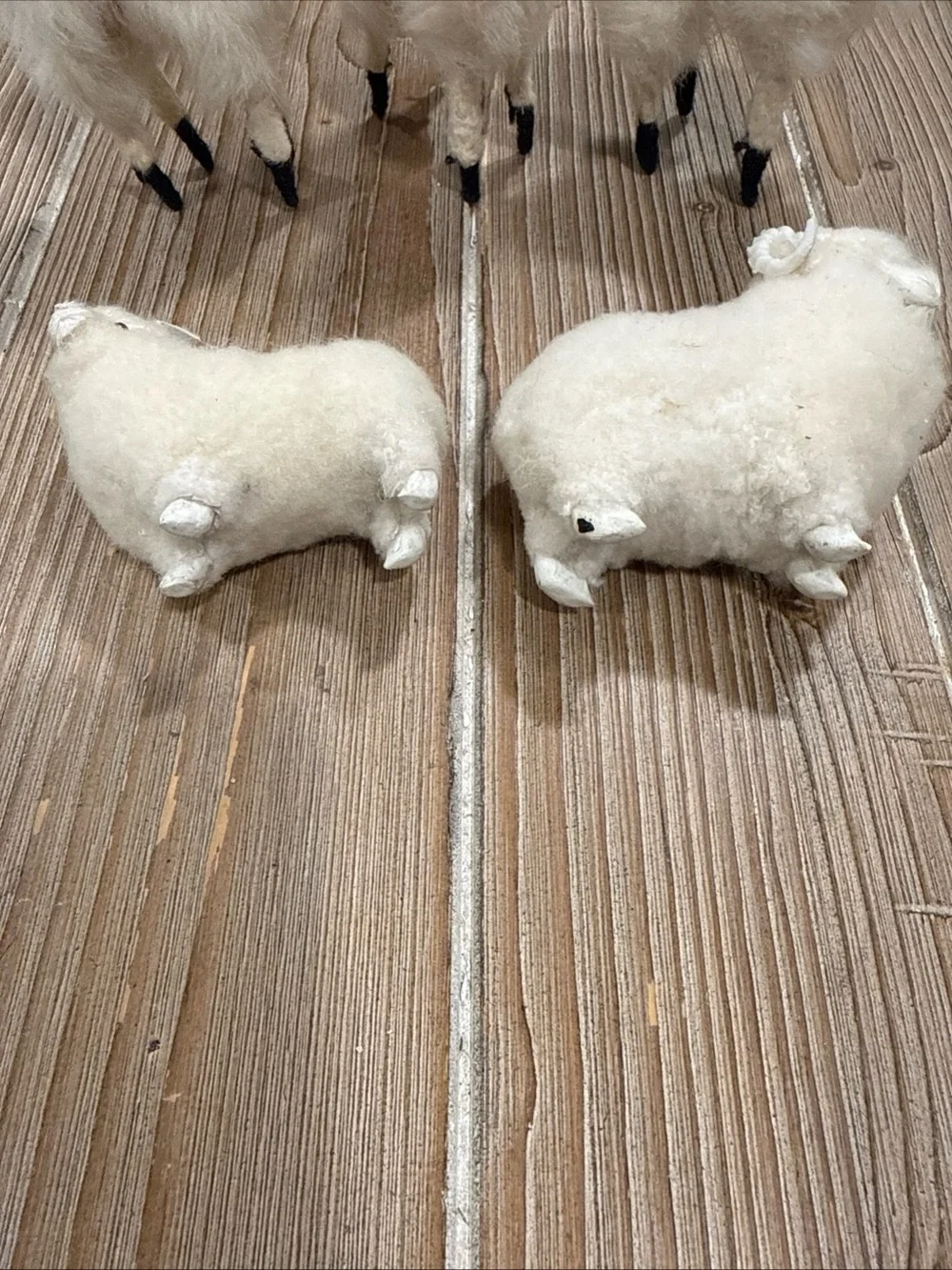 Vintage Handcrafted Real Alpaca Fur Llama and Sheep Ram Figurine Lot of 5